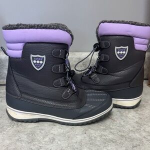 totes Kids Snow Boots in Black and Purple